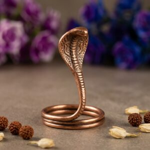 2 Inch Premium Copper Snake Naag Idol Pure Copper Home Temple Decor For Shivling
